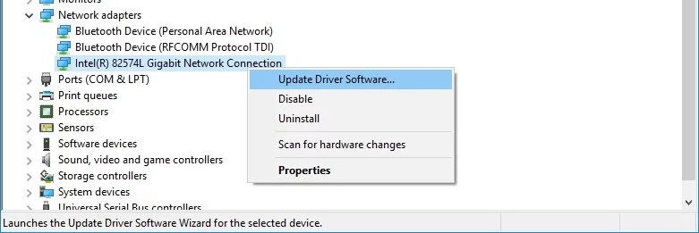 het bijwerken van Windows Network Driver